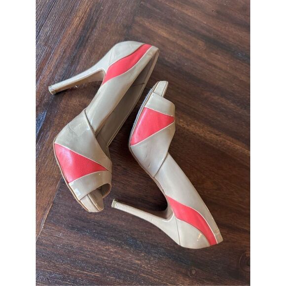 Nine West Coral Nude Peep Toe Heels - Picture 6 of 10